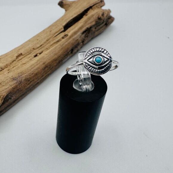 Evil Eye Turquoise Ring, Eye Ring - Picture 4 of 6